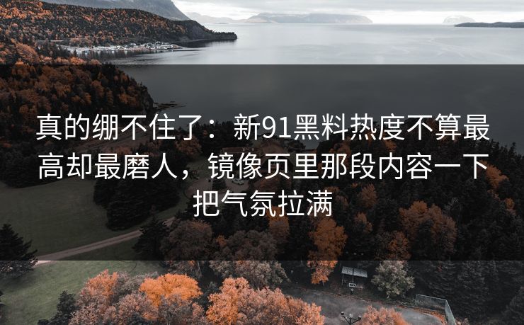 真的绷不住了：新91黑料热度不算最高却最磨人，镜像页里那段内容一下把气氛拉满